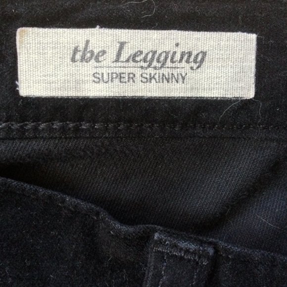 AG Adriano Goldschmied Super Skinny Legging pants  Black 27 R Velvet Corduroy - Picture 4 of 14